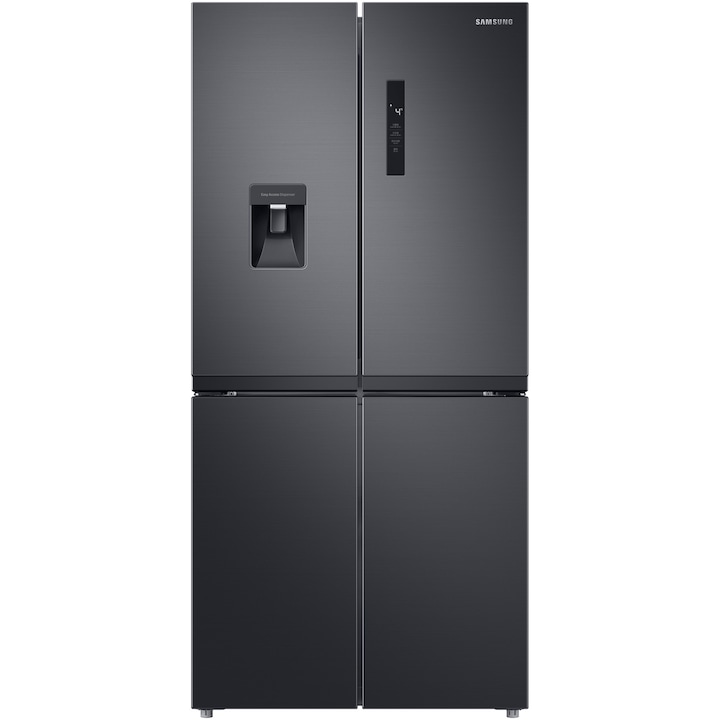 Хладилник Side by side Samsung RF48A401EB4/EO, 488 л, No Frost, Клас E, Twin Cooling Plus, Диспенсър за вода, H 179 см, Dark Inox